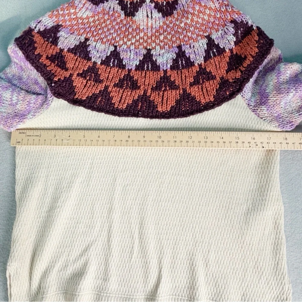 Free People Swit The Small Stuff Sweater XS Femme Nordic Mock Neck Fair Isle